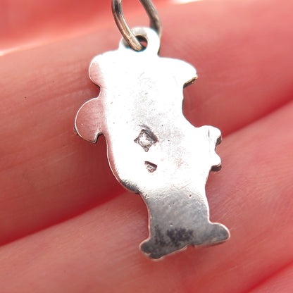 800 Silver Vintage Egypt Puss in Boots Oxidized Charm Pendant