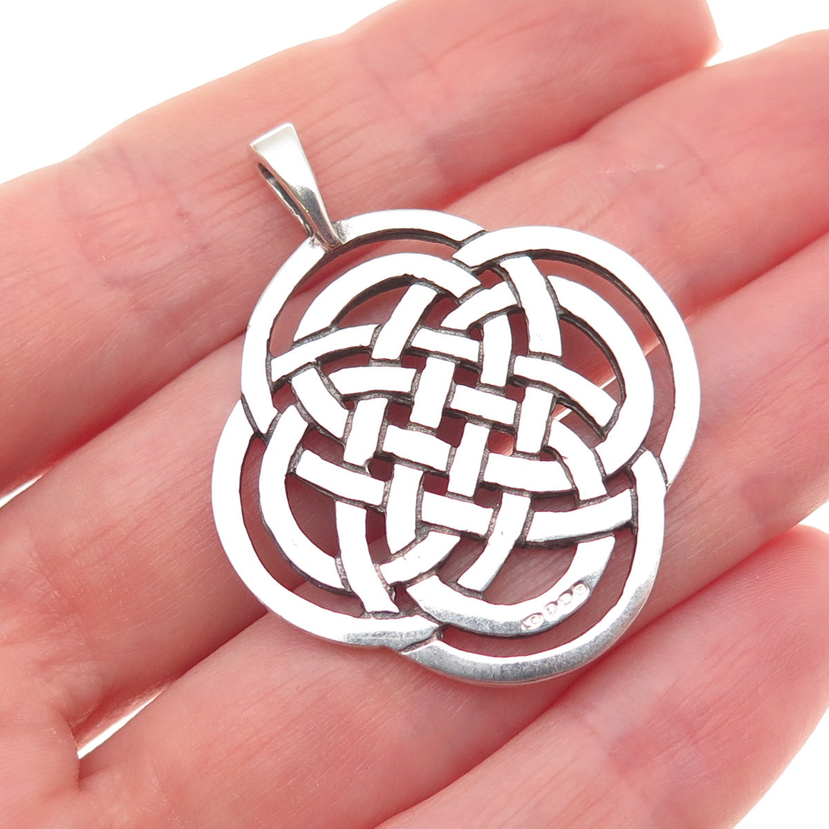 Ortak Silvercraft 925 Sterling Silver Vintage 1988 Edinburgh Celtic Knot Pendant