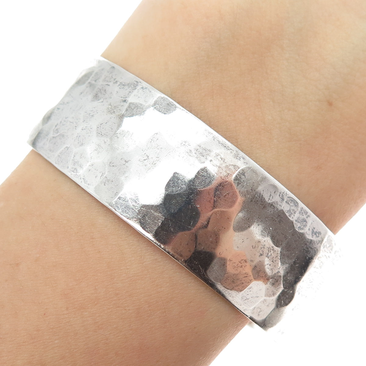 REED & BARTON 925 Sterling Silver Vintage Hammered Adjustable Bracelet 7" X642