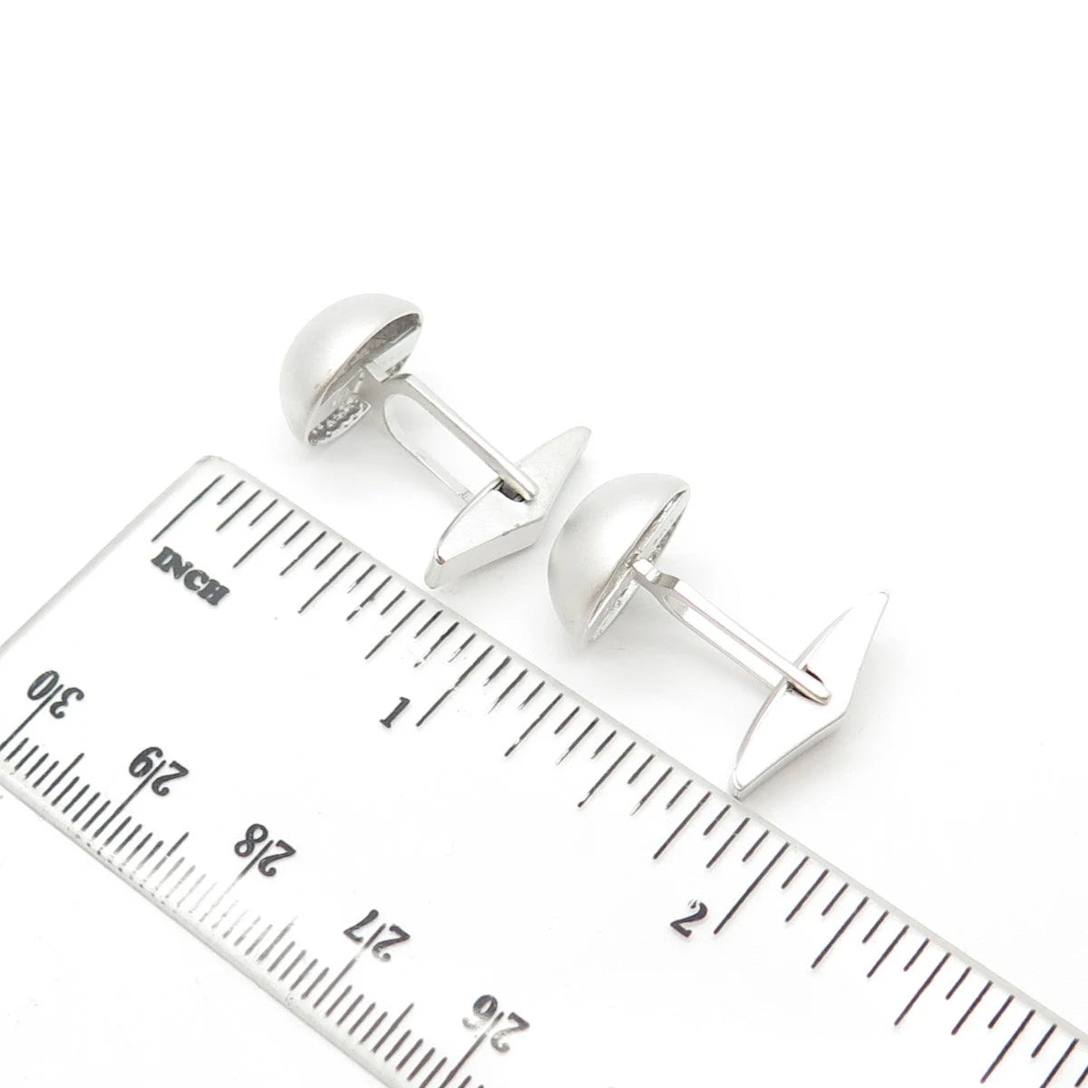925 Sterling Silver Vintage Round-Cut C Z Cufflinks