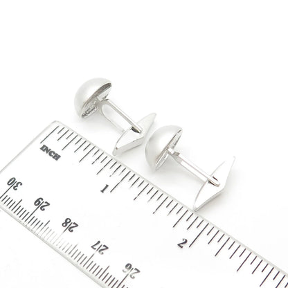925 Sterling Silver Vintage Round-Cut C Z Cufflinks
