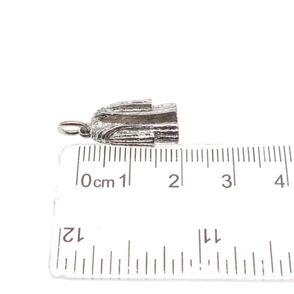 925 Sterling Silver Vintage Coat 3D Mini Charm Pendant