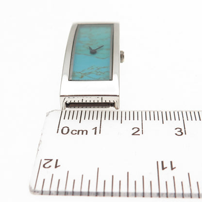 Ecclissi 925 Sterling Silver Vintage Real Lone Mountain Turquoise Quartz Watch