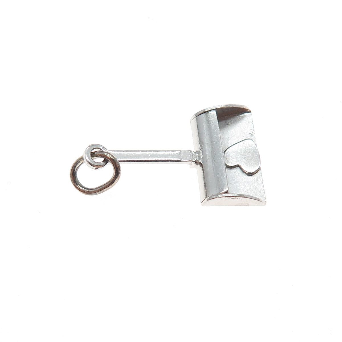925 Sterling Silver Antique Art Deco Heart Shovel / Scoop Mini Charm Pendant