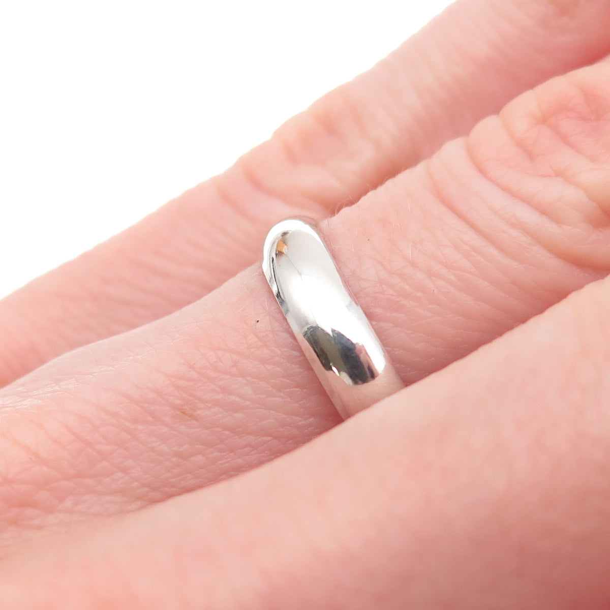 925 Sterling Silver Vintage Classic Wedding Band Ring Size 6.25