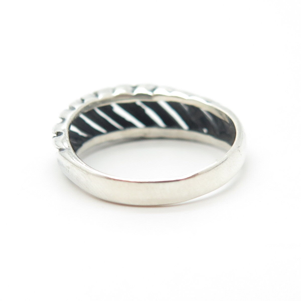925 Sterling Silver Vintage Modernist Ring Size 5.25
