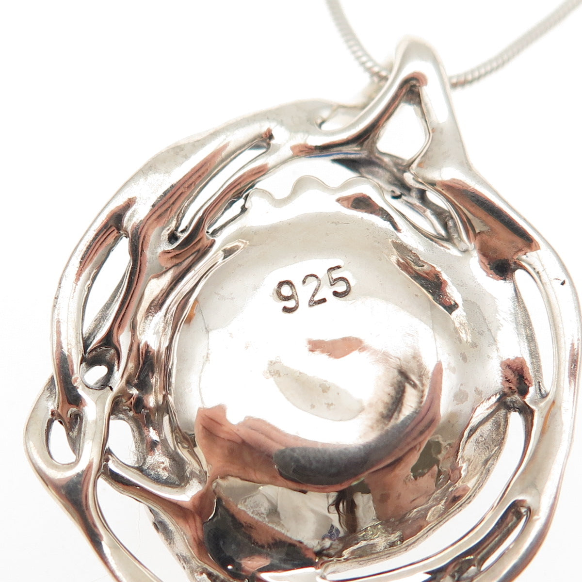 Hagit Gorali 925 Sterling Silver Vintage Murano Glass Snake Chain Necklace 18"