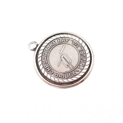 Bruce 925 Sterling Silver Vintage Chesapeake Bay Bridge-Tunnel Charm Pendant