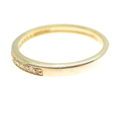 925 Sterling Silver Gold Plated Real Round-Cut Diamond Eternity Ring Size 6.75