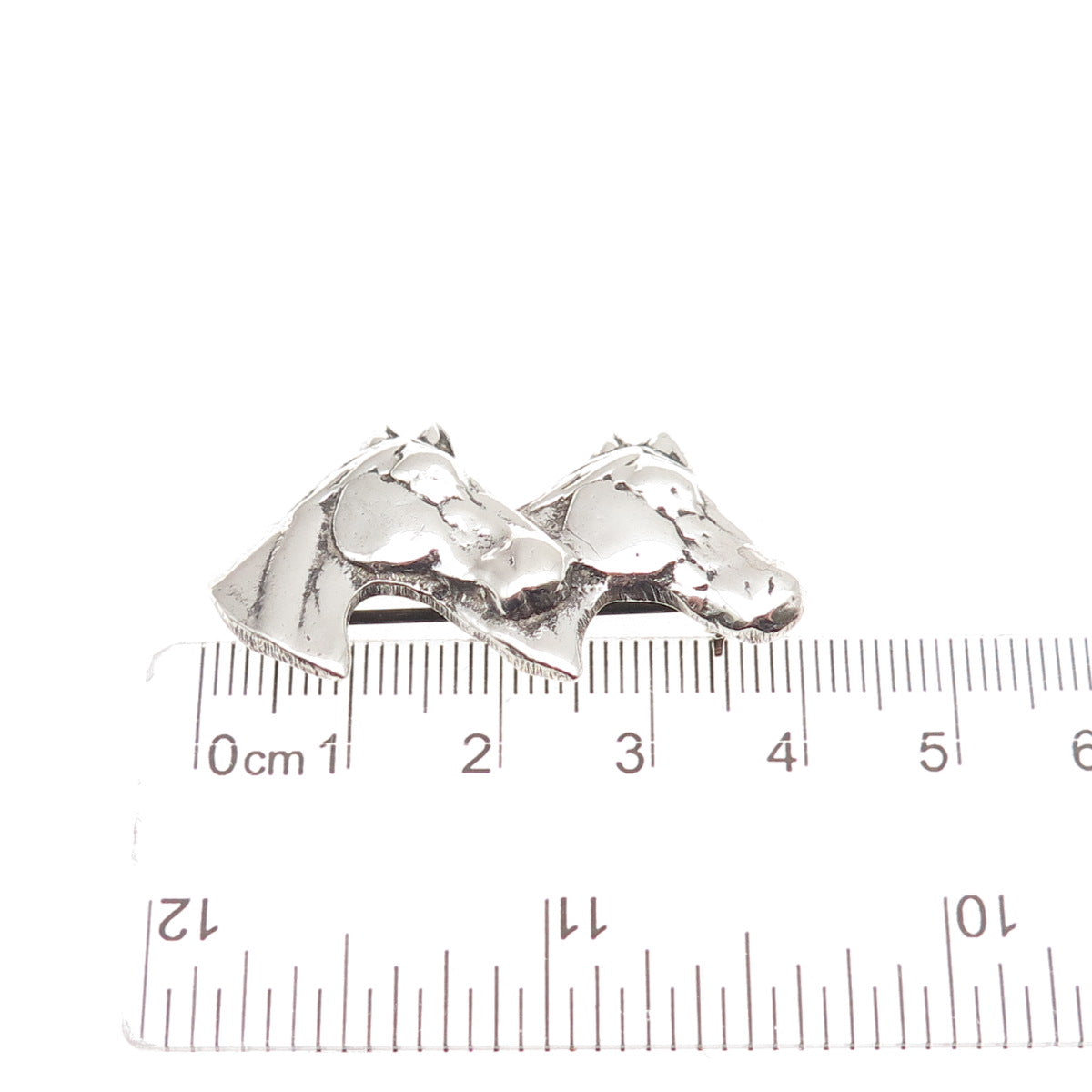 925 Sterling Silver Vintage Horse Couple Oxidized Pin Brooch