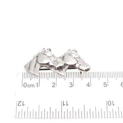 925 Sterling Silver Vintage Horse Couple Oxidized Pin Brooch