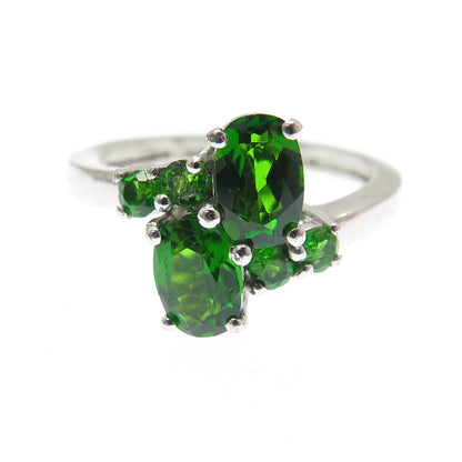 CHUCK CLEMENCY 925 Sterling Silver Vintage Real Peridot Gemstone Ring Size 5.25