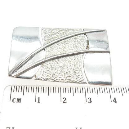 925 Sterling Silver Vintage Modernist Textured Pin Brooch