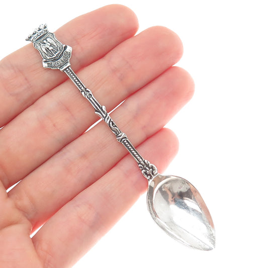 GEBR. HUISMAN GH3 833 Silver Antique Dutch Brussels Coat of Arms Coffee Spoon