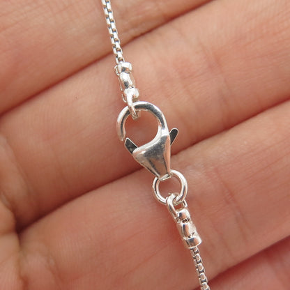 HAGIT GORALI Sterling Vintage Israel Real Pearl Modernist Box Chain Necklace 28"