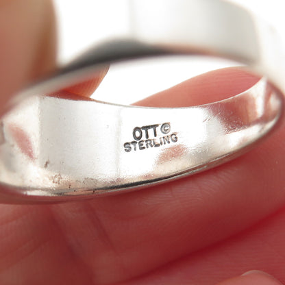 Ted Ott 925 Sterling Silver Vintage Eagle Oxidized Ring Size 11