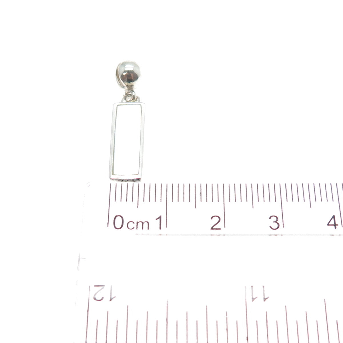 CHARLES WINSTON 925 Sterling Silver Vintage Real MOP Bar Charm Pendant