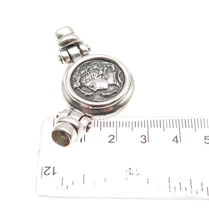 925 Sterling Silver Antique Art Deco Alexander the Great Centerpiece Pendant