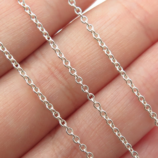 925 Sterling Silver Cable Chain Necklace 18"