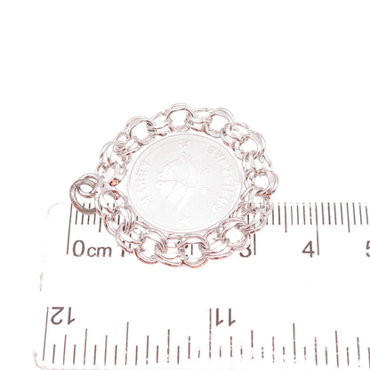 American 925 Sterling Silver Vintage Merry Christmas Bells Charm Pendant