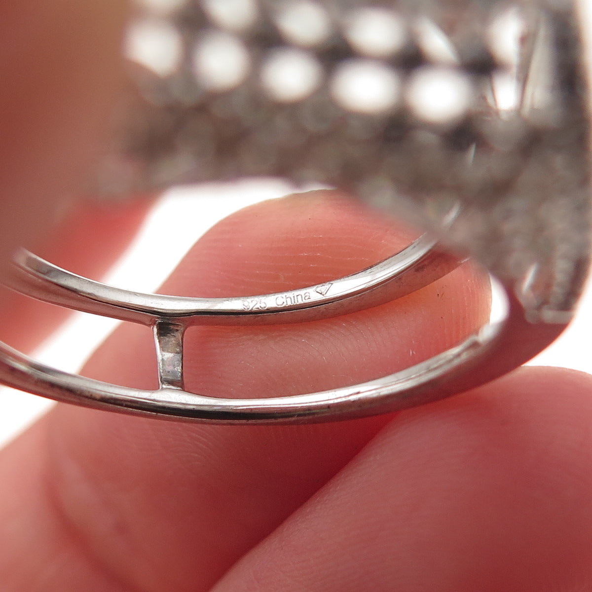 925 Sterling Silver Round-Cut C Z Modernist Cage Ring Size 10.25