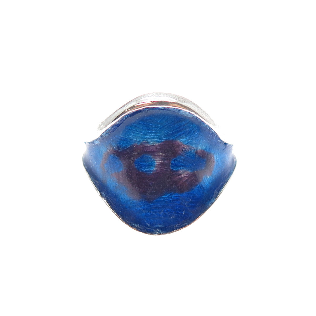 925 Sterling Silver Vintage Enamel Modernist Ring Size 8.25