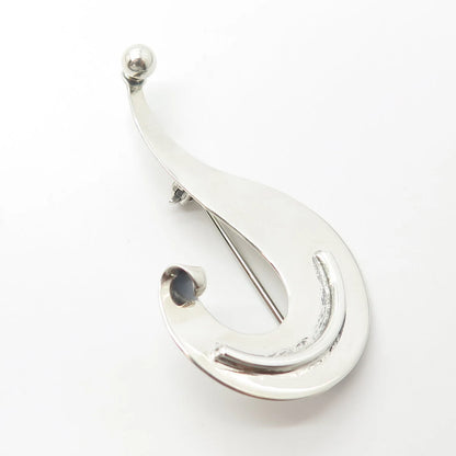 925 Sterling Silver Vintage di Vera Modernist Pin Brooch