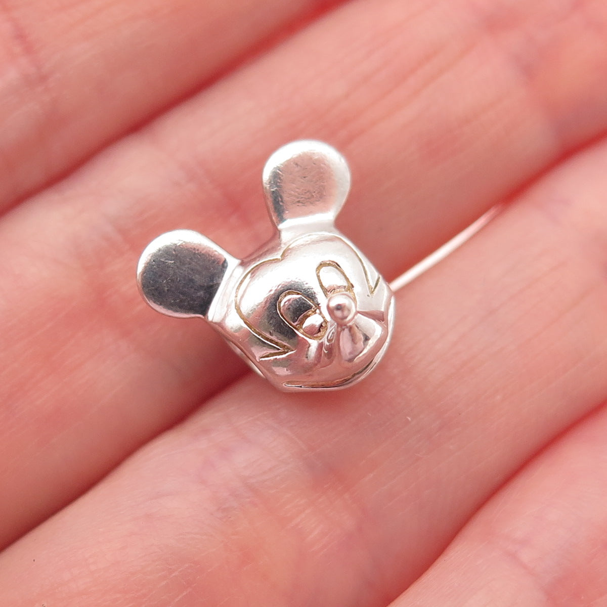 DISNEY & CHAMILIA 925 Sterling Silver Mickey Mouse Slide Bead Charm