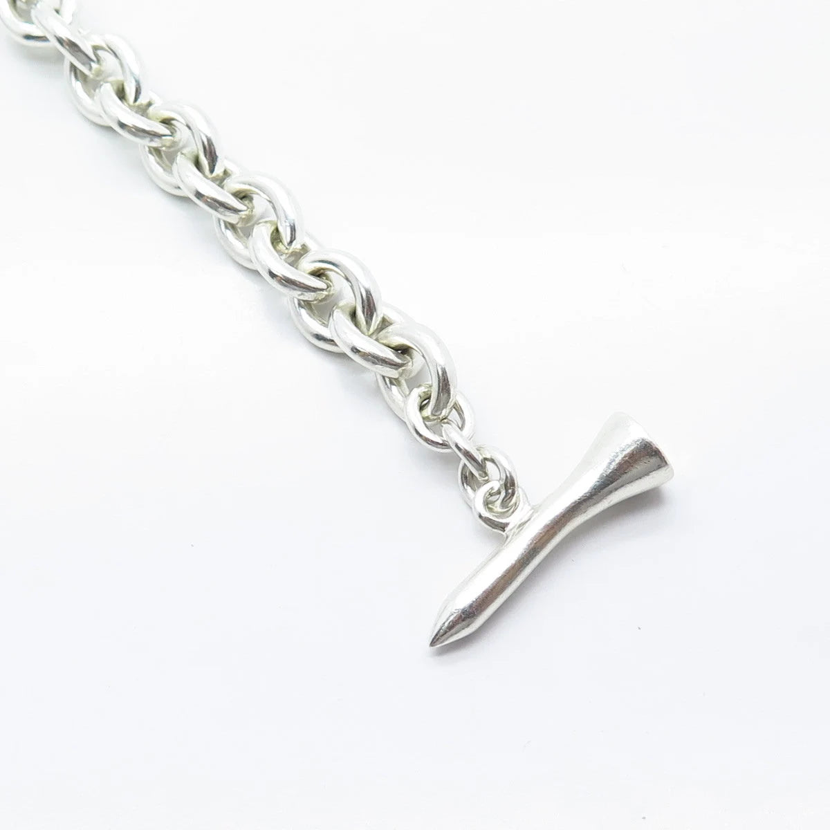 925 Sterling Silver Vintage Rolo Link Bracelet 6.75"
