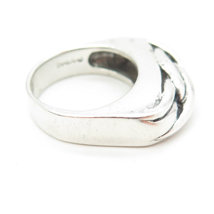 925 Sterling Silver Vintage Viking Twisted Ring Size 7