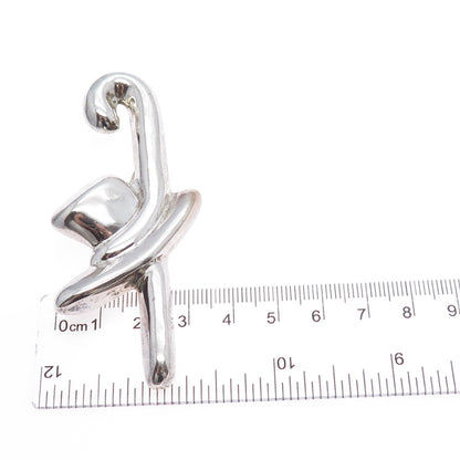 925 Sterling Silver Vintage Mexico Hat & Cane Gentlemen Club  Pin Brooch