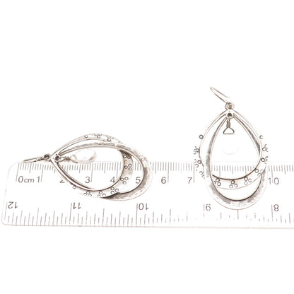 Silpada 925 Sterling Silver Vintage Hammered Teardrop Oxidized Dangle Earrings