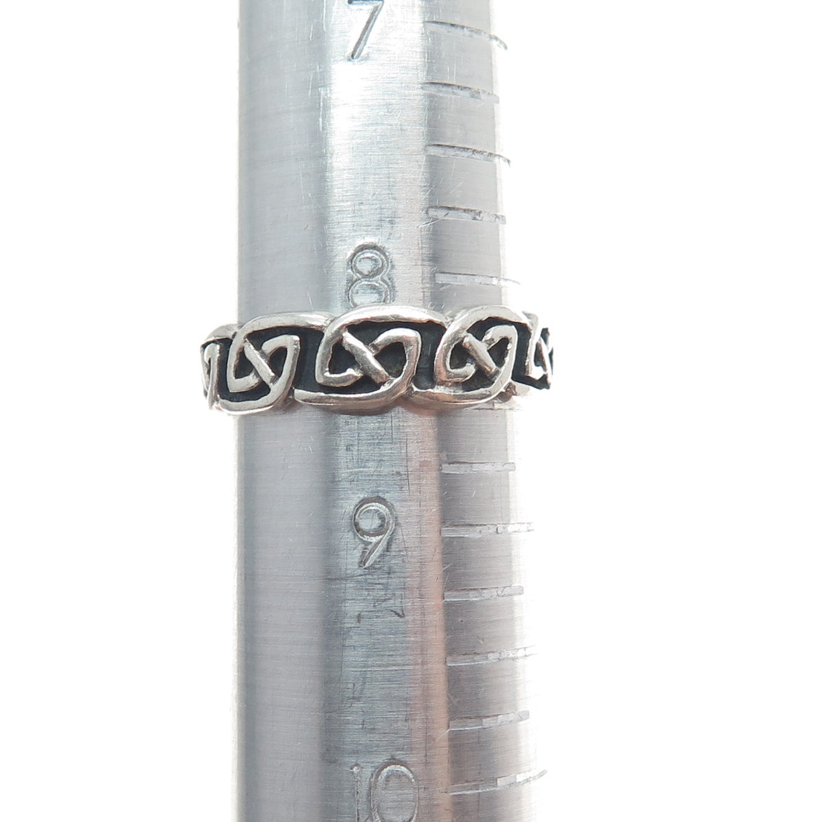 PETER STONE 925 Sterling Silver Vintage Viking / Celtic Knot Band Ring Size 8.5