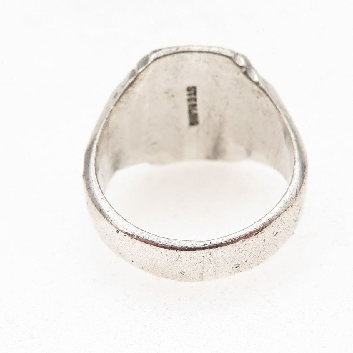 925 Sterling Silver Vintage 1953 Enamel Greeley School Oxidized Ring Size 9