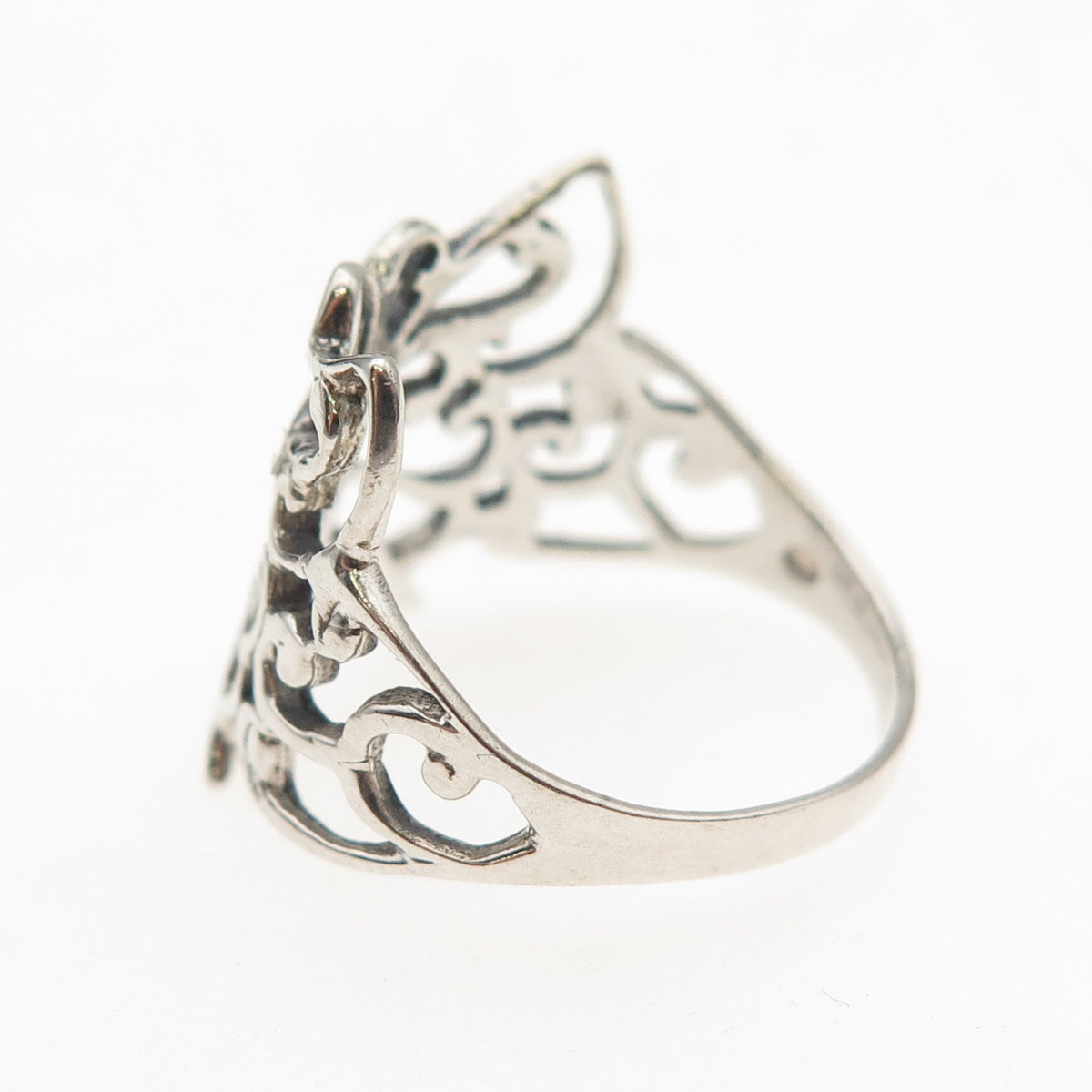925 Sterling Silver Vintage Butterfly Oxidized Ring Size 6.25