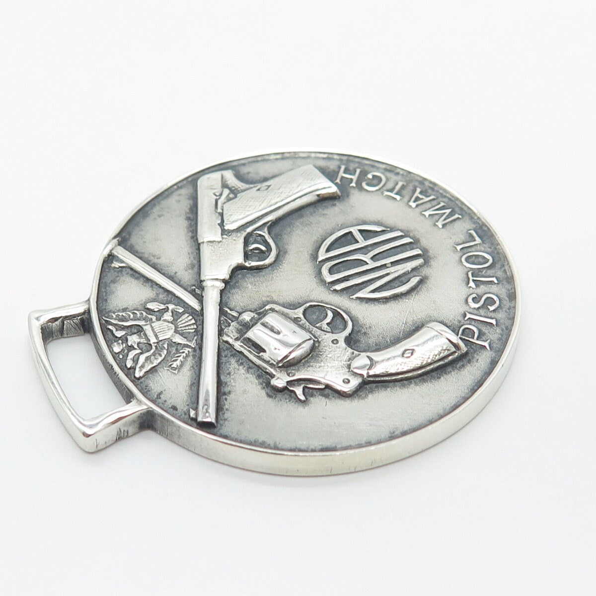 925 Sterling Silver Vintage Bailey Banks & Biddle "Pistol Match" Pendant