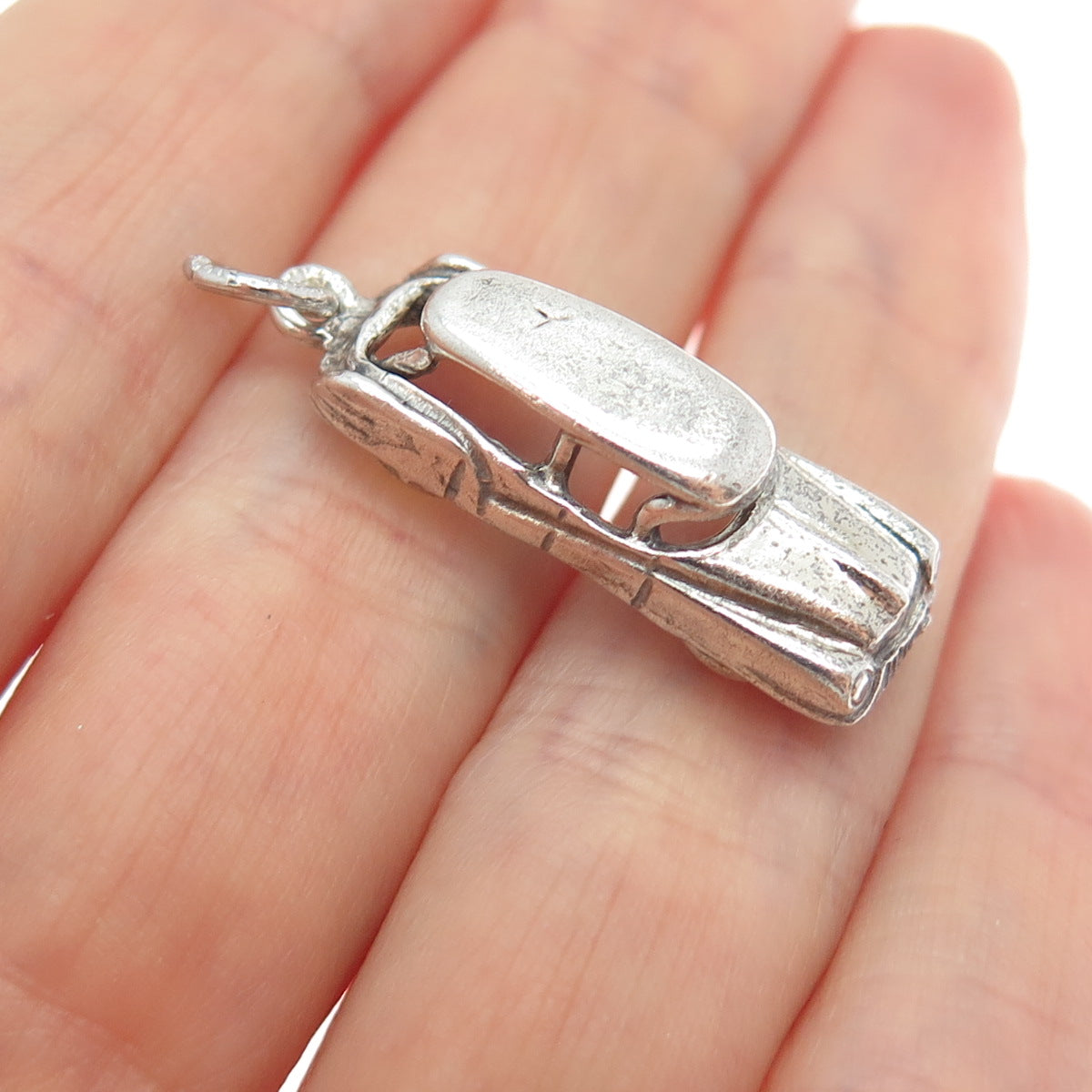 DANECRAFT 925 Sterling Silver Vintage Retro Car Oxidized 3D Charm Pendant
