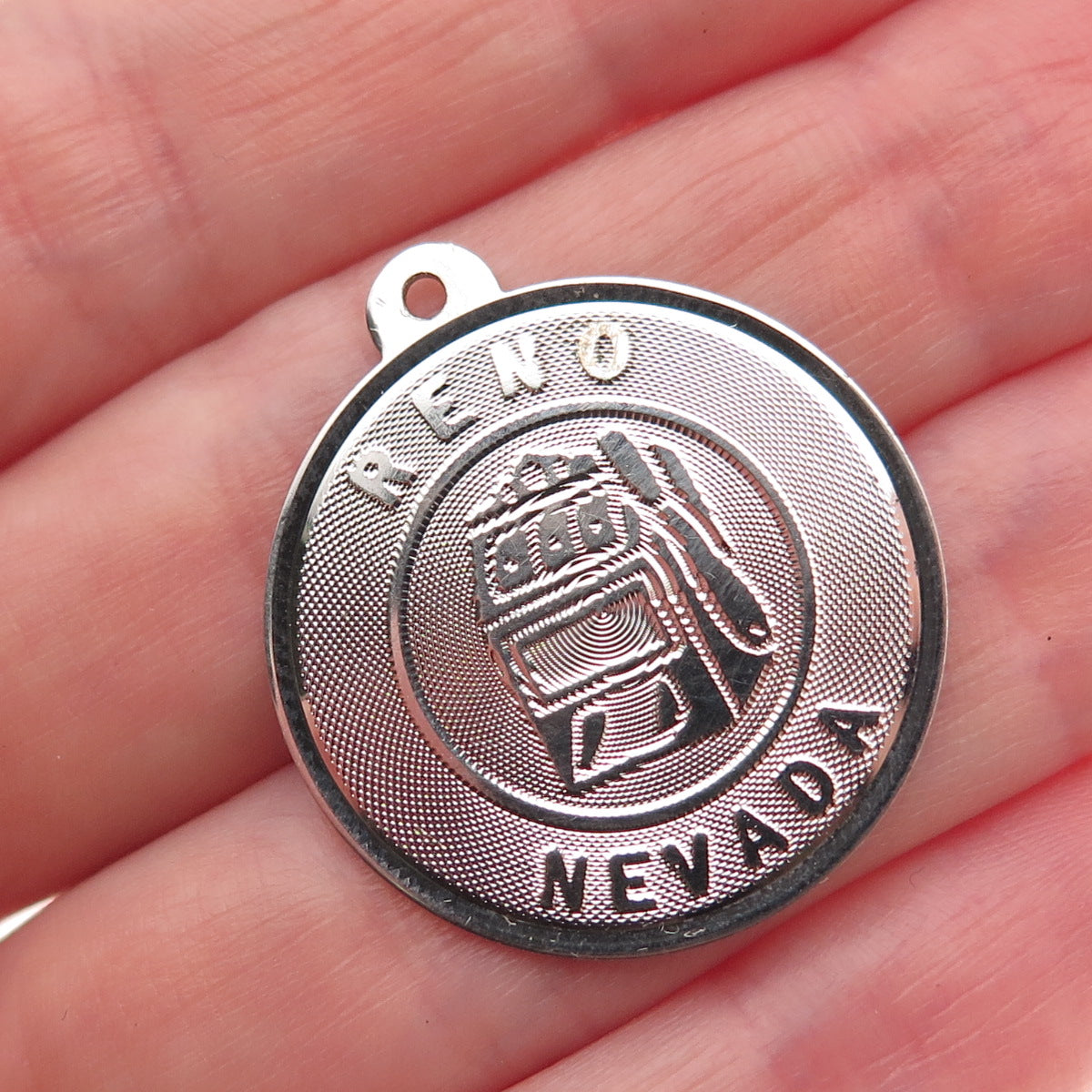 Sasco 925 Sterling Silver Vintage Casino Reno Nevada Charm Pendant