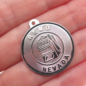 Sasco 925 Sterling Silver Vintage Casino Reno Nevada Charm Pendant