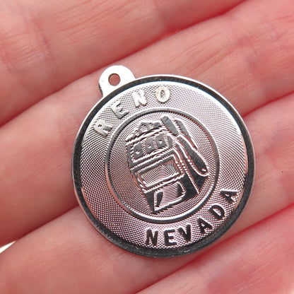 Sasco 925 Sterling Silver Vintage Casino Reno Nevada Charm Pendant