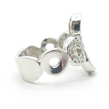 925 Sterling Silver Pave C Z Ring Size 7.25