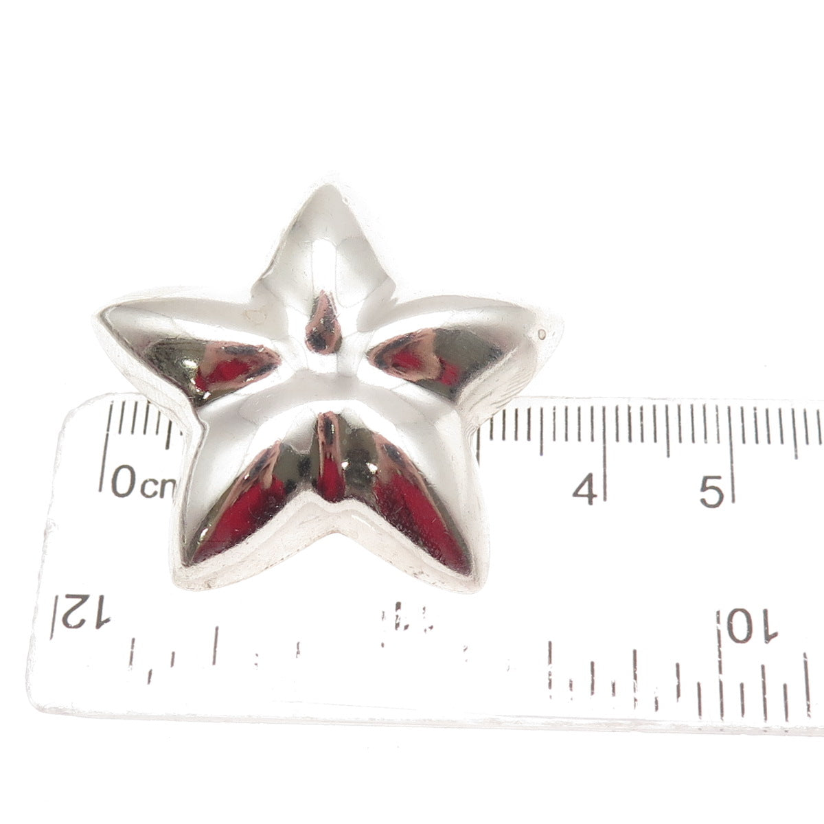925 Sterling Silver Vintage Mexico Modernist Puffy Star Pin Brooch
