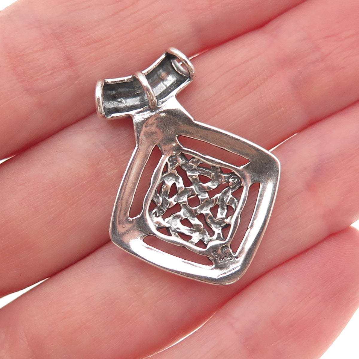 Shube 925 Sterling Silver Vintage Celtic Knot Oxidized Slide Charm Pendant