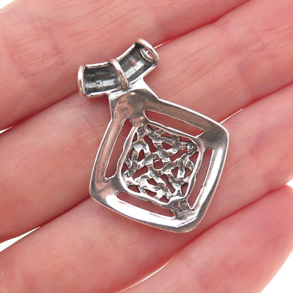 Shube 925 Sterling Silver Vintage Celtic Knot Oxidized Slide Charm Pendant