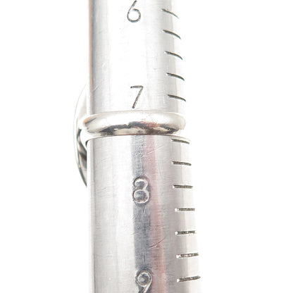 925 Sterling Silver Vintage Real Cabochon Chrysoprase Ring Size 7.5