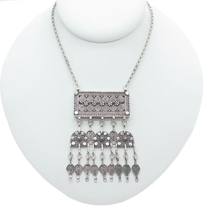 AZRIEL DAVID 925 Sterling Silver Vintage Locket Oxidized Rolo Chain Necklace 20"