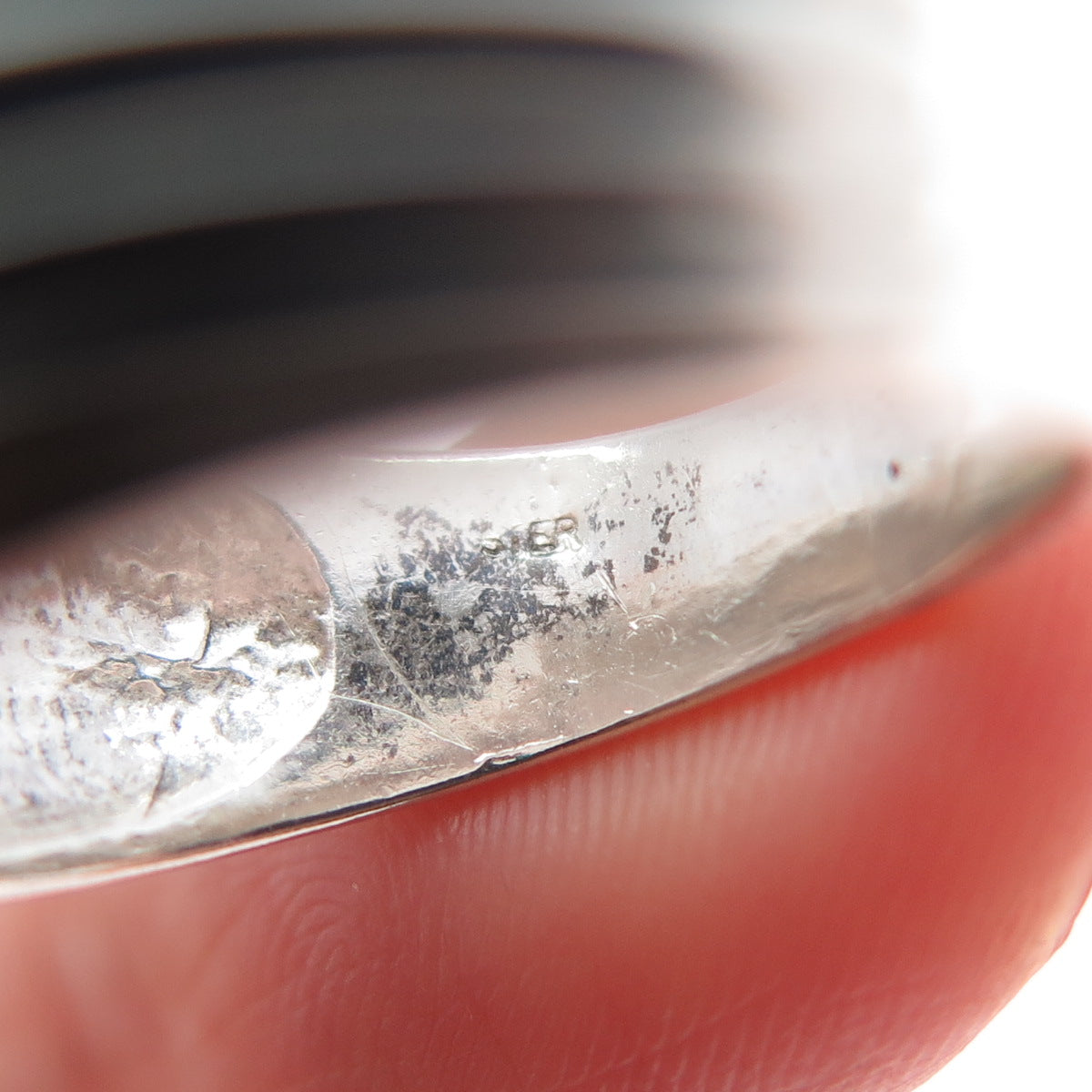 925 Sterling Silver Vintage Modernist Ribbed Ring Size 7.25