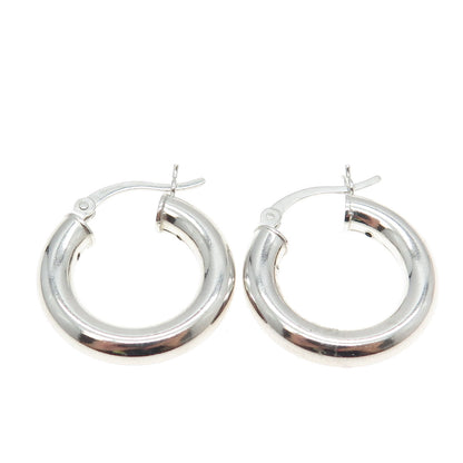 925 Sterling Silver Small Tube Hoop Earrings