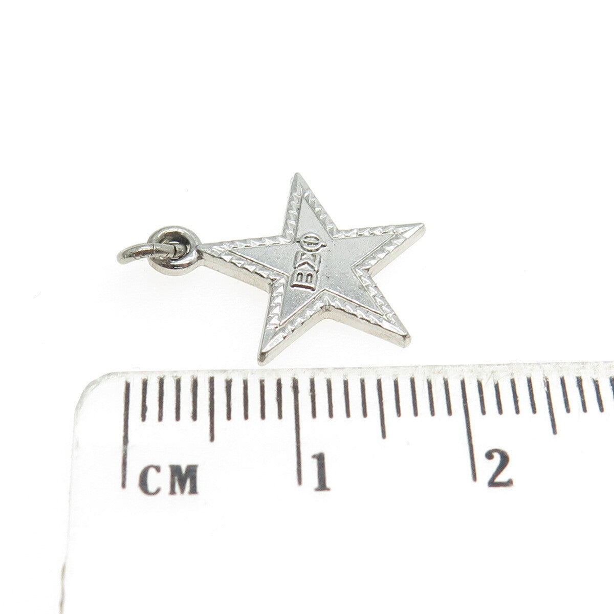 925 Sterling Silver Vintage Pillar College Beta Sigma Phi Star Charm Pendant