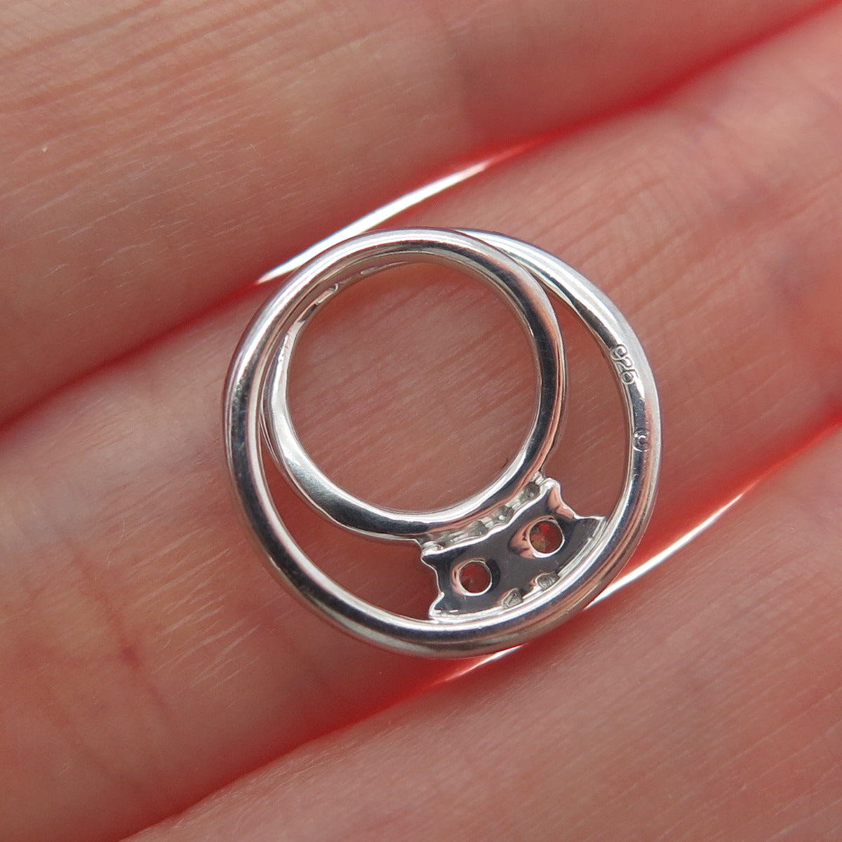 925 Sterling Silver Round-Cut Shaped C Z Spiral Slide Pendant